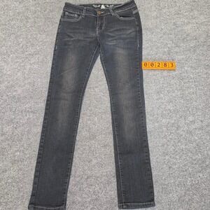 EC Black skinny jeans with a distressed look, size 9 , Low rise.